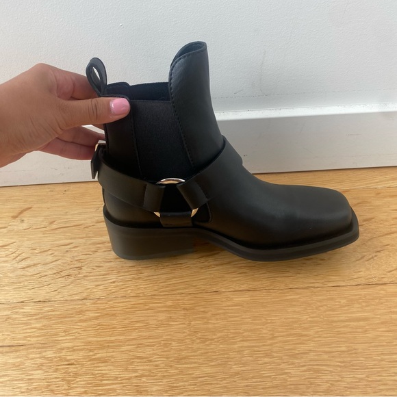 NEW GANNI Black Low Cut Biker Chelsea Boots Size 6 - Picture 7 of 10